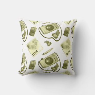 Cojín Decorativo Patrón de sepia hipster sin soldadura de vintage c