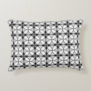 Cojín Decorativo Patrón de Shippo blanco y negro con clase