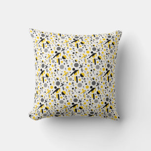 Cojín Decorativo Patrón de silueta de fútbol amarillo negro lindo