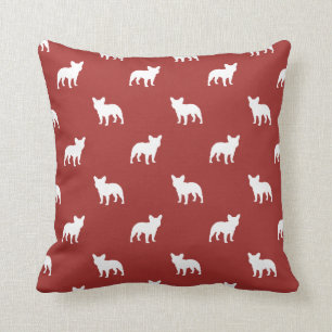 Cojín Decorativo Patrón de siluetas de Bulldog francés