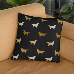 Cojín Decorativo Patrón de Siluetas de Golden Retriever