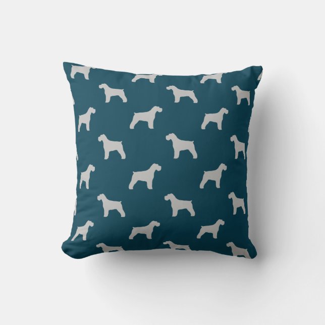 Cojín Decorativo Patrón de siluetas Schnauzer (Anverso)