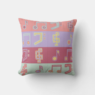 Cojín Decorativo patrón de símbolos musicales
