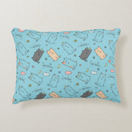 Cojín Decorativo Patrón de sueños de gato dormilón lindo y acogedor