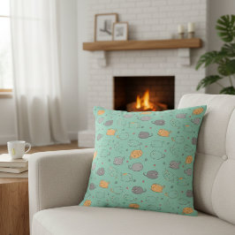 Cojín Decorativo Patrón de sueños de gato dormilón lindo y acogedor