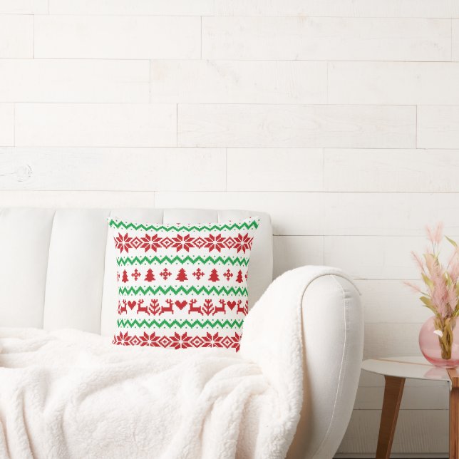 Cojín Decorativo Patrón de suéter de navidades (Sofá)