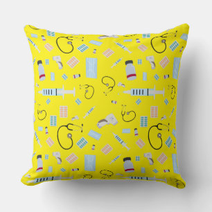 Cojín Decorativo Patrón de suministros médicos del médico