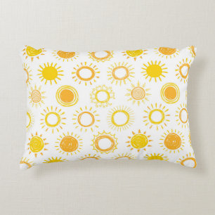 Cojín Decorativo Patrón de Suns de Doodle dibujado a mano
