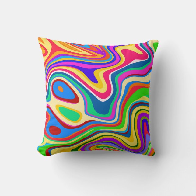 Cojín Decorativo Patrón de superficie de arco iris retro de Hipster (Anverso)