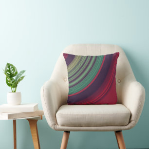 Cojín Decorativo Patrón de surcos de disco abstracto retro genial