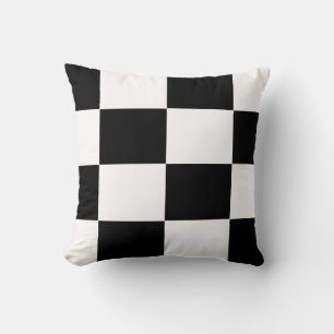 Cojín Decorativo patrón de tablero de ajedrez en blanco y negro