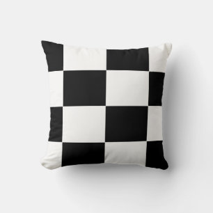 Cojín Decorativo patrón de tablero de ajedrez en blanco y negro
