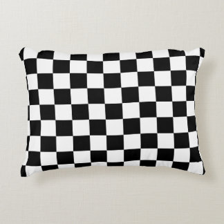 Cojín Decorativo Patrón de tablero de ajedrez en blanco y negro
