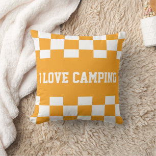 Cojín Decorativo Patrón de tablero de ajedrez me encanta el camping