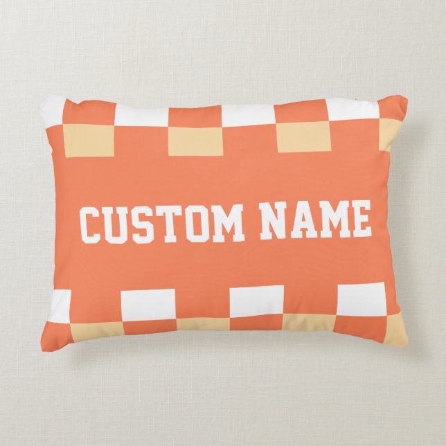 Cojín Decorativo Patrón de tablero de cheques (Anverso)