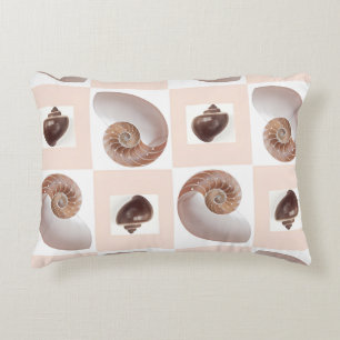 Cojín Decorativo Patrón de tablero de conchas de porcelana melocotó