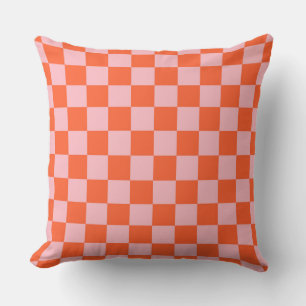 Cojín Decorativo Patrón de tablero de naranja y tablero de control