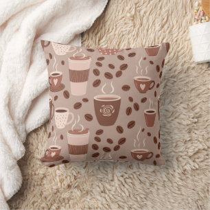 Cojín Decorativo Patrón de taza de café acogedor (4)