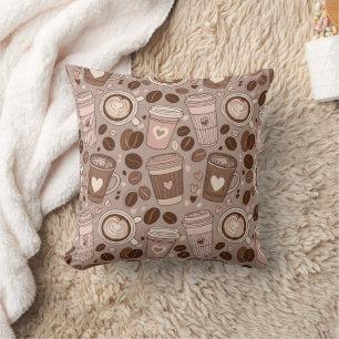 Cojín Decorativo Patrón de taza de café acogedor (6)