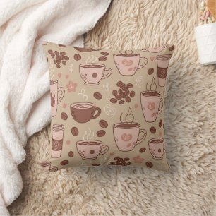 Cojín Decorativo Patrón de taza de café acogedor (7)