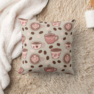 Cojín Decorativo Patrón de taza de café acogedor (9)