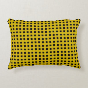 Cojín Decorativo Patrón de Tejido Amarillo Negro