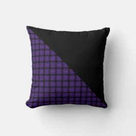 Cojín Decorativo Patrón de Tejido Morado Americano con Negro