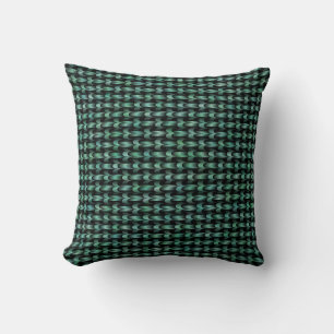 Cojín Decorativo Patrón de Tejido Verde Turquesa