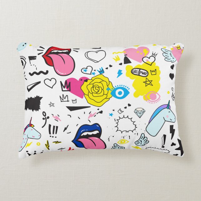 Cojín Decorativo Patrón de tendencia universal sin fisuras. Tre (Anverso)