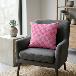 Cojín Decorativo Patrón de teselación geométrica rosa vibrante