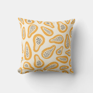 Cojín Decorativo Patrón de textura abstracta de frutos con papaya y
