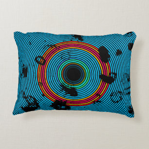 Cojín Decorativo Patrón de textura de disco de vinilo multicolor az