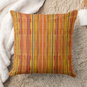 Cojín Decorativo patrón de textura de línea naranja
