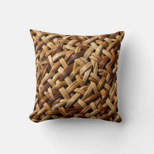 Cojín Decorativo Patrón de textura de mimbre de rattán natural