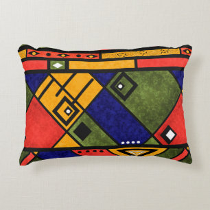 Cojín Decorativo Patrón de textura tradicional africano sin soldadu