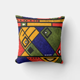 Cojín Decorativo Patrón de textura tradicional africano sin soldadu
