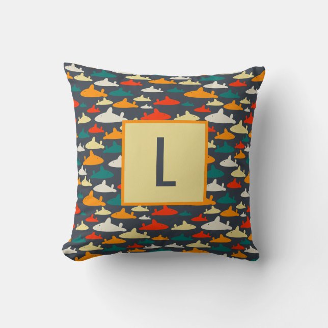 Cojín Decorativo Patrón de tiburón (Anverso)