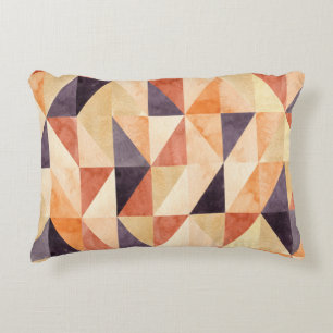 Cojín Decorativo Patrón de tierra de color de agua mosaico triangul