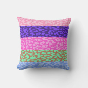 Cojín Decorativo Patrón de tira de piel de leopardo multicolor 10