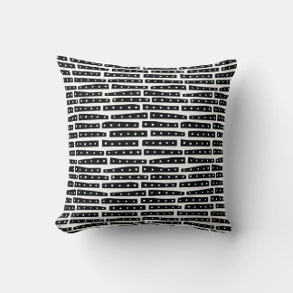 Cojín Decorativo Patrón de tiras abstractas 101119 - Negro sobre bl