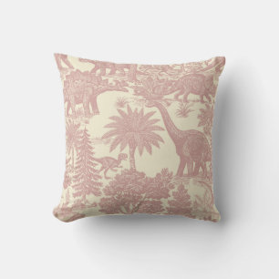 Cojín Decorativo Patrón de Toile de Dinosaurio Vintage Jungla Prehi