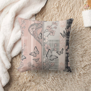 Cojín Decorativo Patrón de toile de mariposa botánica vintage (4)