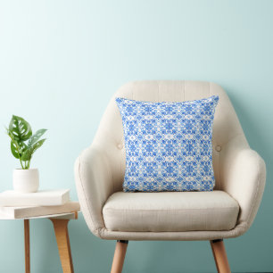 Cojín Decorativo Patrón de Toile Francés Azul