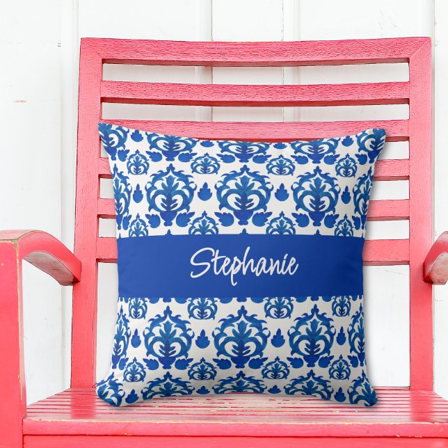 Cojín Decorativo Patrón de Toile Francés Azul (Subido por el creador)