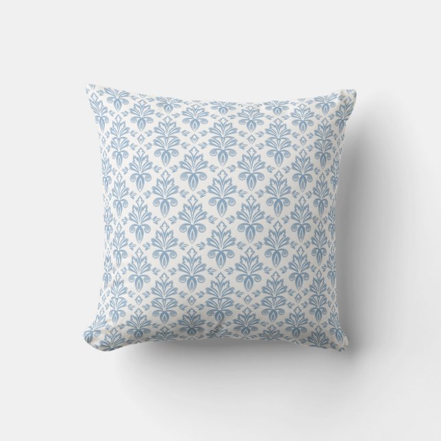 Cojín Decorativo Patrón de Toile Francés Azul (Anverso)