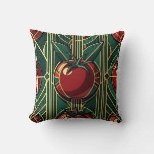 Cojín Decorativo Patrón de Tomate Art Déco