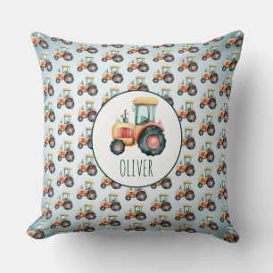 Cojín Decorativo Patrón de tractor amarillo lindo personalizado