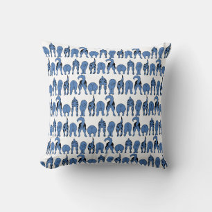 Cojín Decorativo Patrón de Traseros de Perro Azul