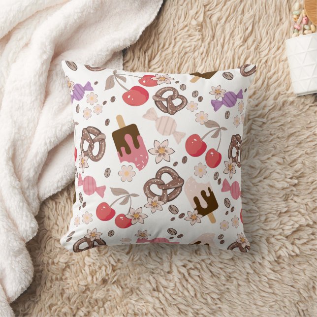 Cojín Decorativo Patrón de tratamientos dulces y salados (Manta)