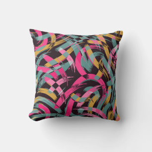 Cojín Decorativo Patrón de trazo de pincel artístico.